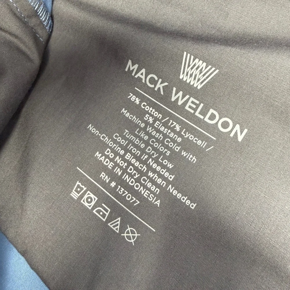 Mack Weldon Radius Shorts Mens 34 Slate Blue Tech Stretch Performance Casual